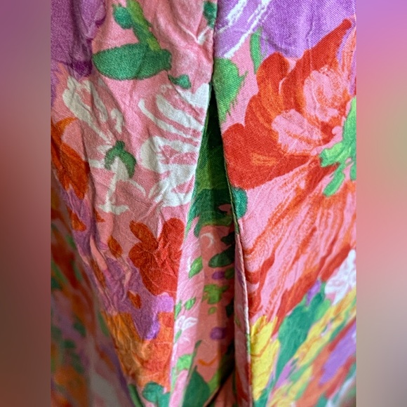 Vtg Jams World Floral Shift Dress Hawaiian Cotton Sleeveless Artsy Boho Y2K XL - Picture 4 of 9